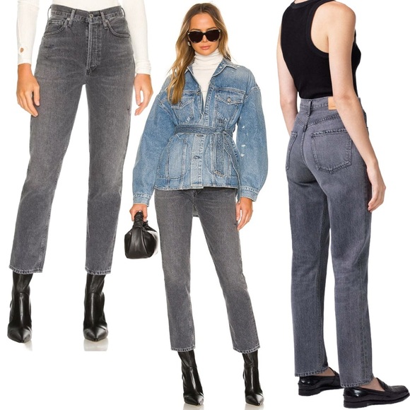 CITIZENS OF HUMANITY Sabine High Rise Straight Jeans Black Gray Premium Vintage - Picture 1 of 11